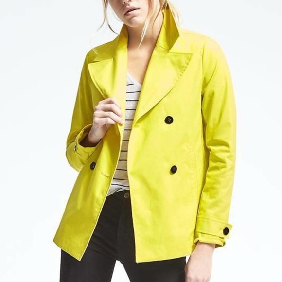 Banana Republic NWT RARE Classic Minimalist Double Breasted Yellow Spring Jacket